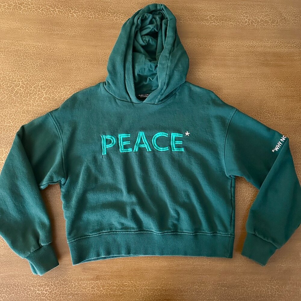 Sweatshirt Hoodie Cropped - PEACE - Why Not Now?